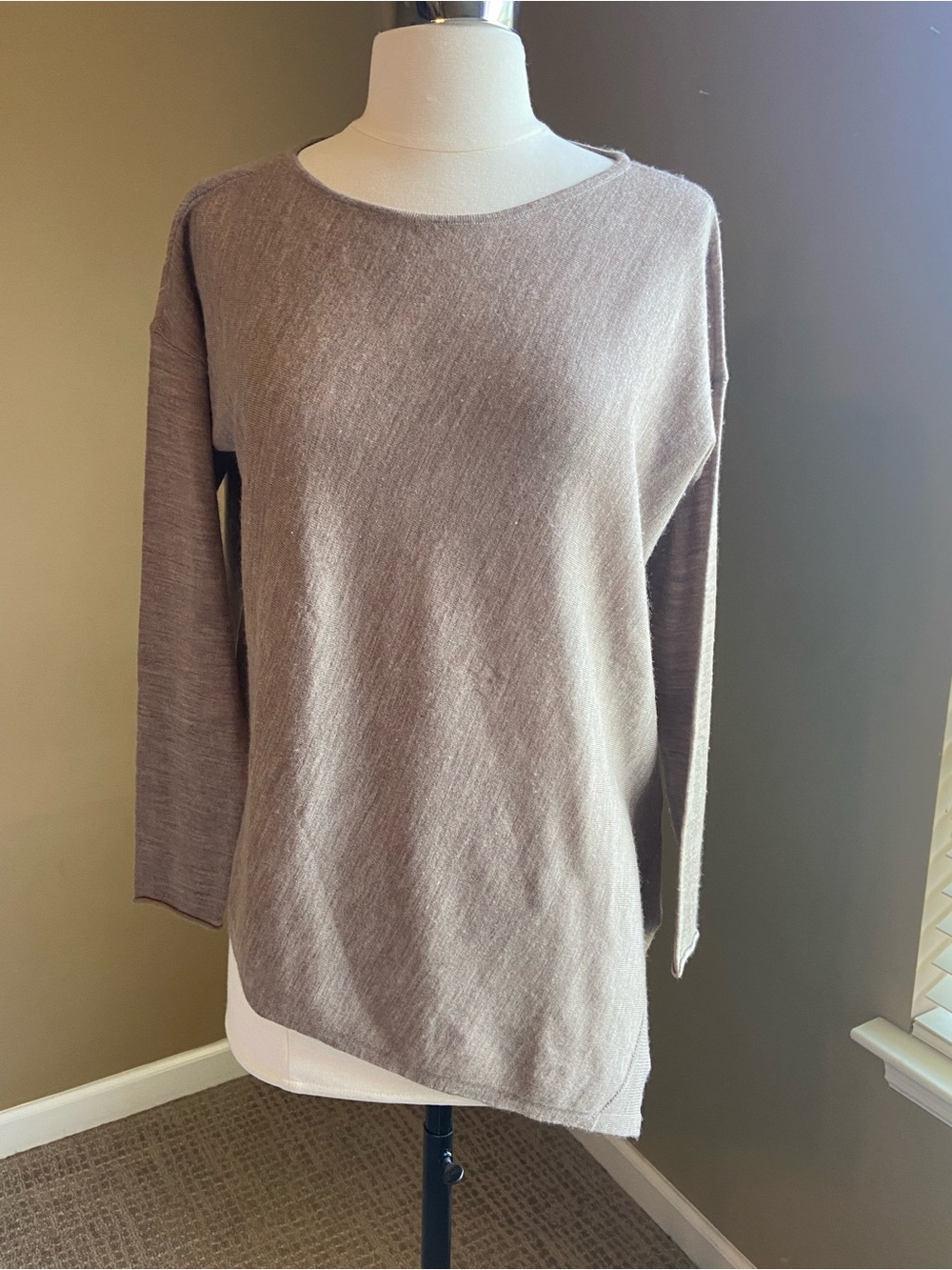 Alice + Olivia Taupe Wool/Cashmere‎ Lightweight Oversized Sweater- XSmall